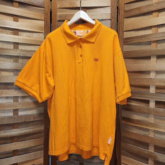 BKLYN Orange Short Sleeve Cotton Polo Men's Size XXL - Picture 2 of 8
